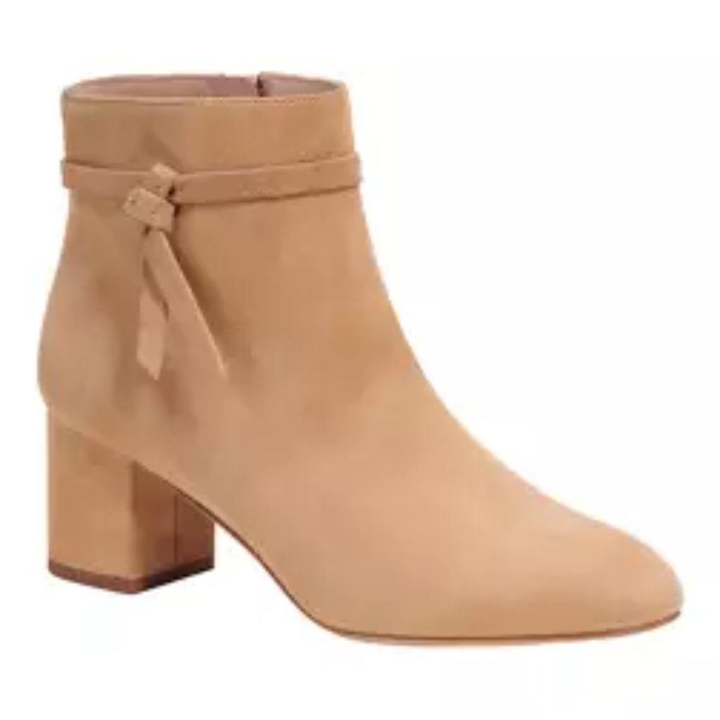 Kate Spade Light Fawn Knott Suede Side Bow Booties/Nib/9.5m